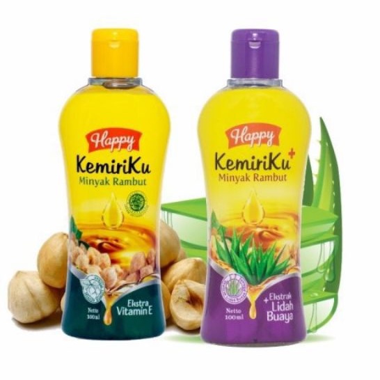 Happy Kemiriku Shampoo / Minyak Rambut 100ml / Kemiriku Minyak Rambut Vitamin E Lidah Buaya
