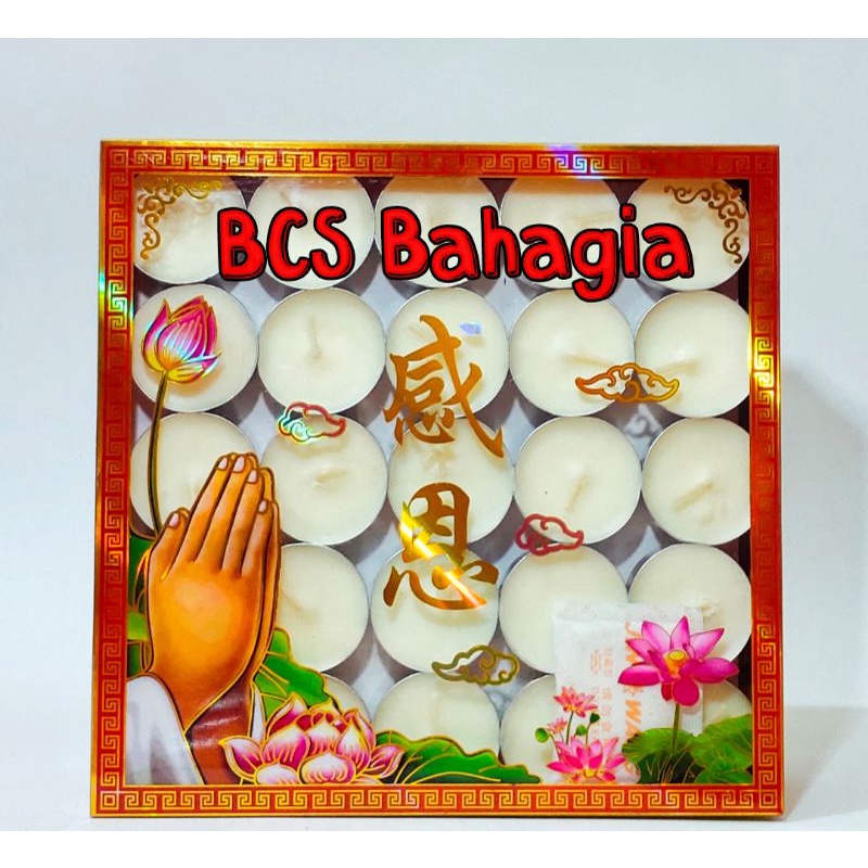 Lilin Tealight Isi 100 Pcs Tea Light White Color / Tea Lite Candle Warna Putih Cup Aluminium Isi 100 Biji / Lilin Stearin Bulat Tablet Tahan 4 Jam