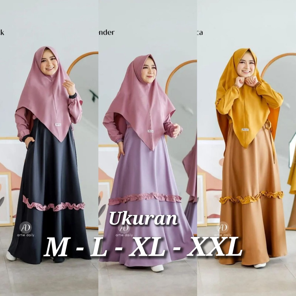 JIHAN SYARI UKURAN M - L - XL - XXL - XXXL PLUS JILBAB GAMIS TERBARU KEKINIAN PESTA KONDANGAN DRESS PLUS KHIMAR BUSUI RESLETING DEPAN GAMIS REMAJA SET MAXI DRESS JUMBO TERLARIS MURAH HARGA PROMO SETELAN WANITA FASHION MUSLIM