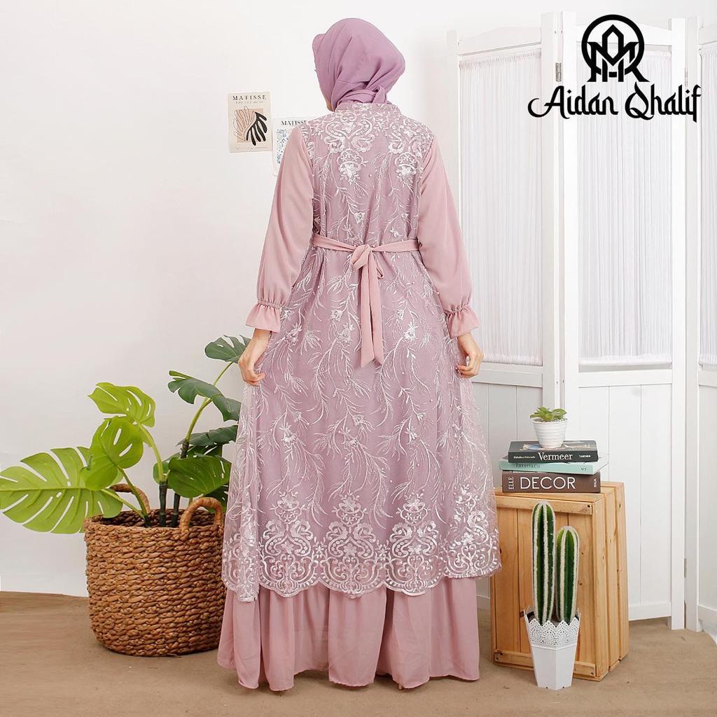 Dress Gamis Kebaya Cantik Modern Mix Ceruty Babydoll Gamis pesta Gaun Pesta Kondatangan Wanita Mewah By Laquse_kebaya2