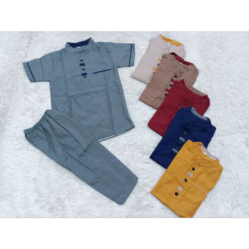 set koko kurta bahan oxford anak 1-5 th