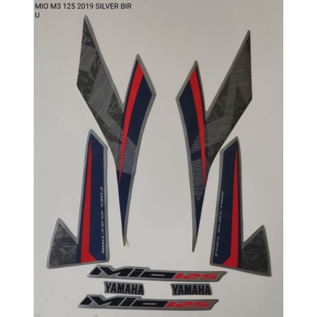 STRIPING MIO M3 2019 SILVER BIRU