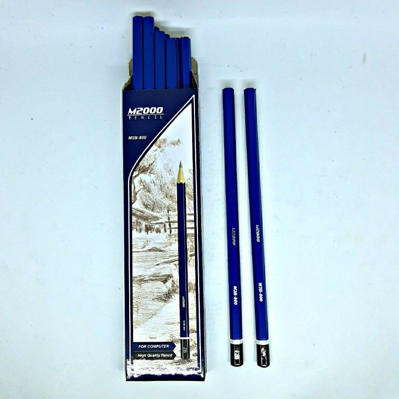 12Pcs 1Lusin Pensil 2B For Computer M2000 Murah