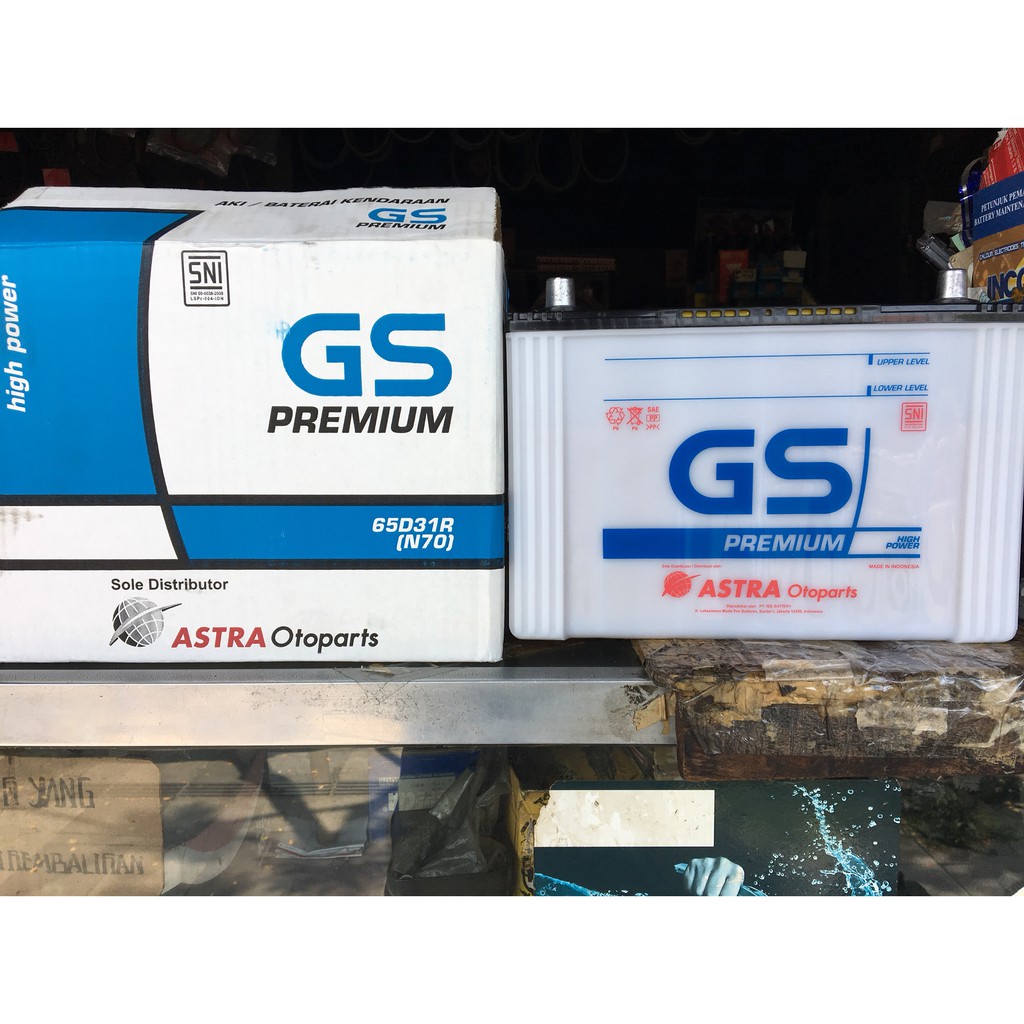 Aki Mobil Basah GS Premium N70 / 65D31R 12v 70Ah ORI Astra