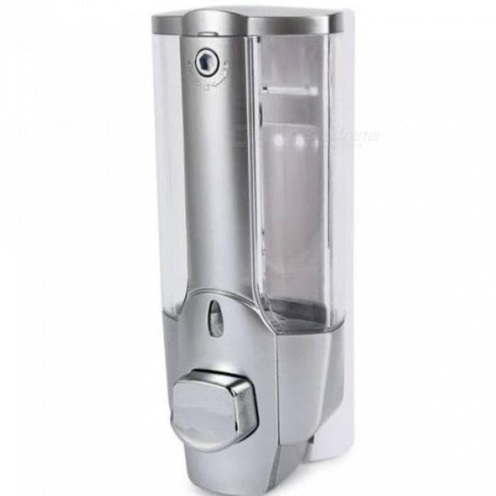 HC Dispenser Sabun Single Manual Tube Tempat Penyimpanan Sabun Cair Tempel Hand Soap Key Lock Import-HC9427 SILVER
