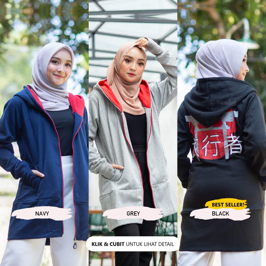 ✅BELI 1 GRATIS 2✅ HIJACKET JAPAN STREET ORIGINAL Jacket Hijaber Jaket Wanita Muslimah Azmi Hijab