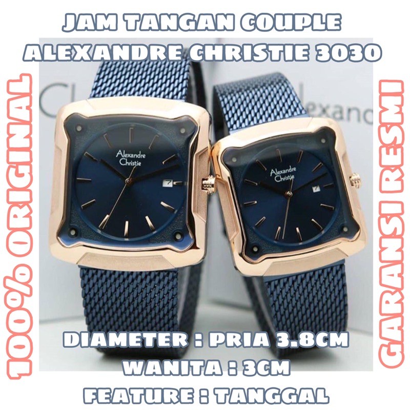 JAM TANGAN ALEXANDRE CHRISTIE AC 3030 TALI RANTAI (NAVY)