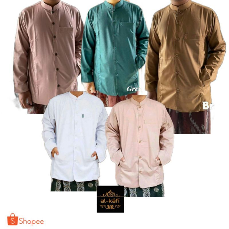 Baju Koko SemiJass Terompah Alkafi Kafana Koko Haibah Model Ammu Koko Habaib Saku Samping Toyobo Fodu