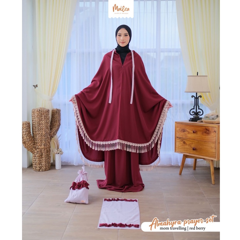 Mukena traveling dewasa renda by mailea Almahyra Mom Traveling