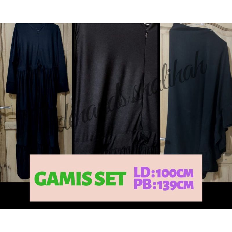 preloved gamis set hitam