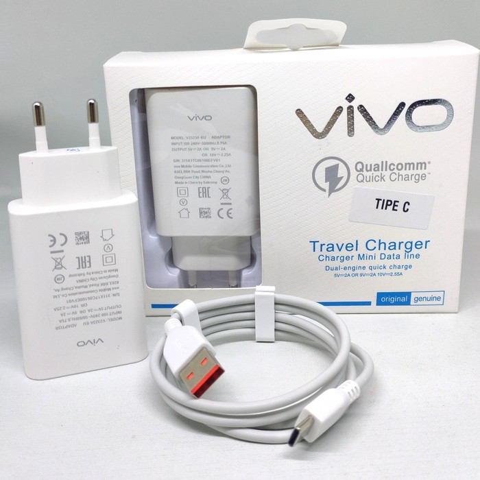 CHARGER VIVO Original Type C V19 V17 S1 PRO S1 Z1 V15 IQOO PRO FAST CHARGING QUALCOMM QC 3.0