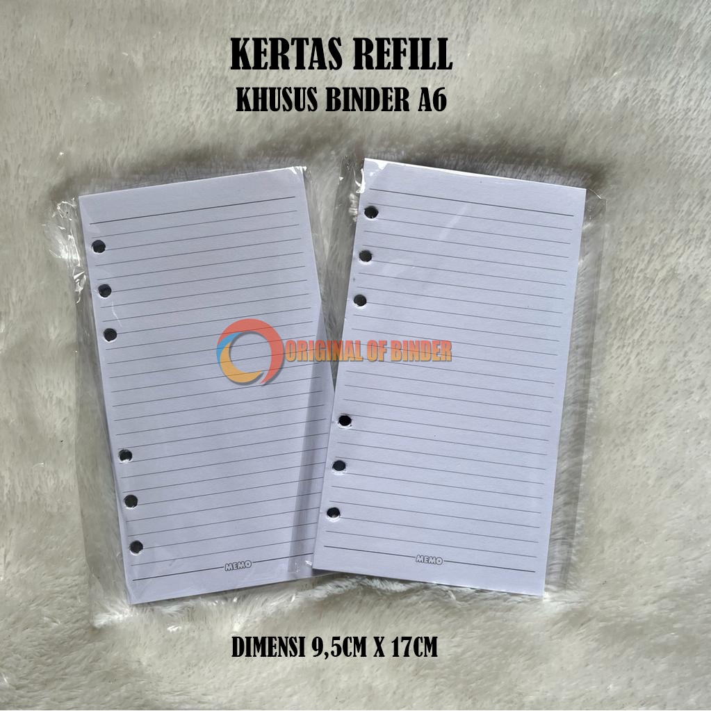 

Kertas Refill Binder A6/ring 6 isi 50 lembar