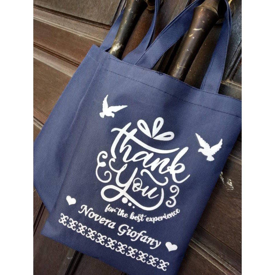 Jual Tas Kanvas Custom Desain 25x35 - Tas Tote bag Custom - Totebag