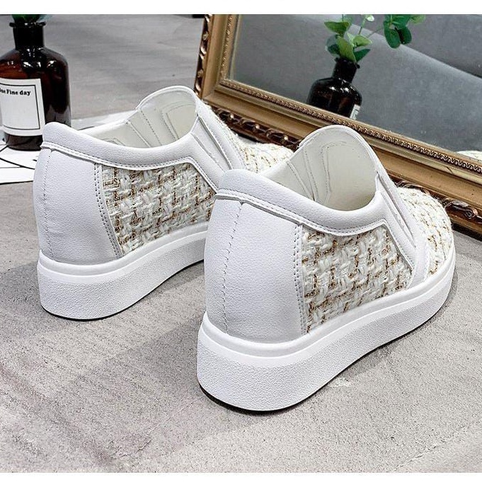 TBIG [COD] Sepatu Slip On Wedges Merry Shoes Wanita Sepatu Korea Style Sekolah Kuliah