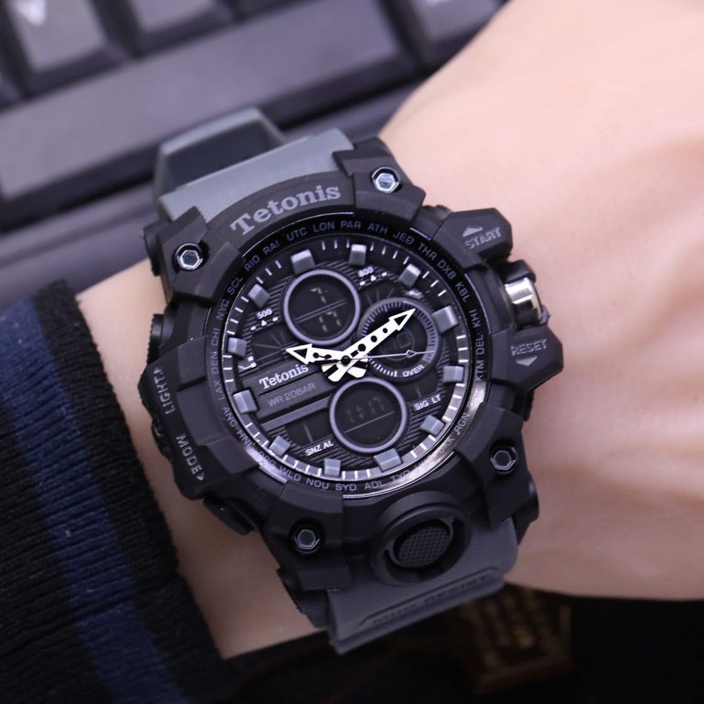 JAM TANGAN PRIA SPORT TETONIS ANALOG DAN DIGITAL ORIGINAL