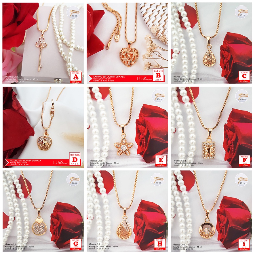 XLT 016 Kalung Xuping Set Liontin Permata Zirkon Gold Aksesoris Wanita Korea Luxx Xuping