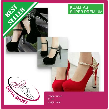 HEELS GLAMOUR HITAM / SEPATU PESTA WANITA