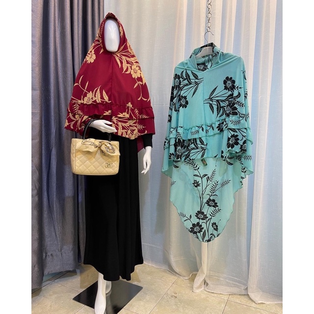 Jilbab Voal Motif Bunga Premium