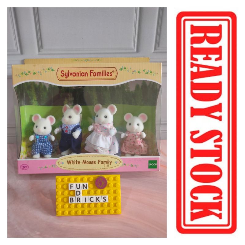 Sylvanian White Mouse Family