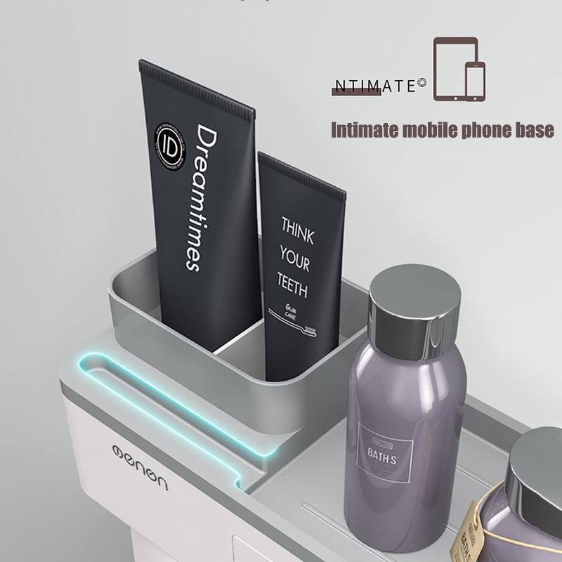 Rak Gantung Kamar Mandi Organizer 2 Cup + Holder Smartphone