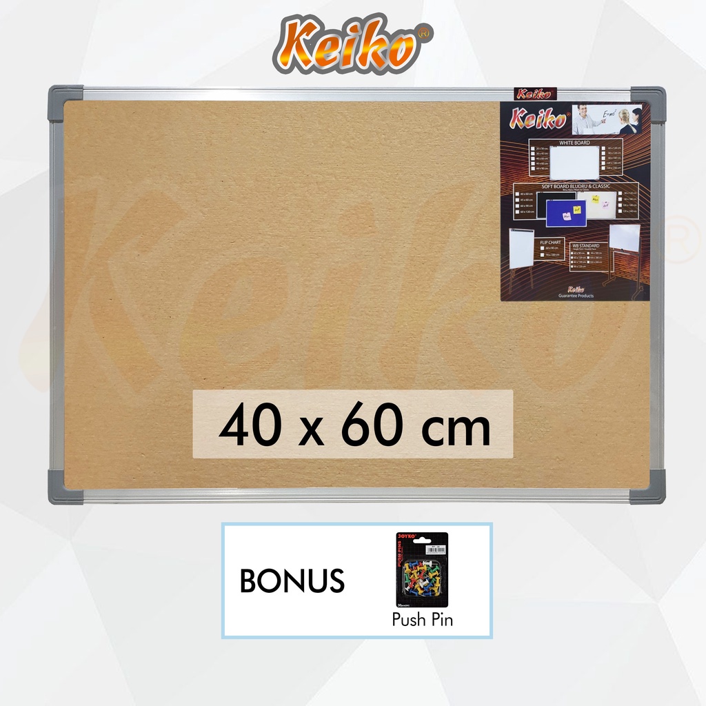 

Softboard / Pin Board / Cork Board / Papan Pengumuman / Mading Gantung Polos Keiko 40 x 60 cm