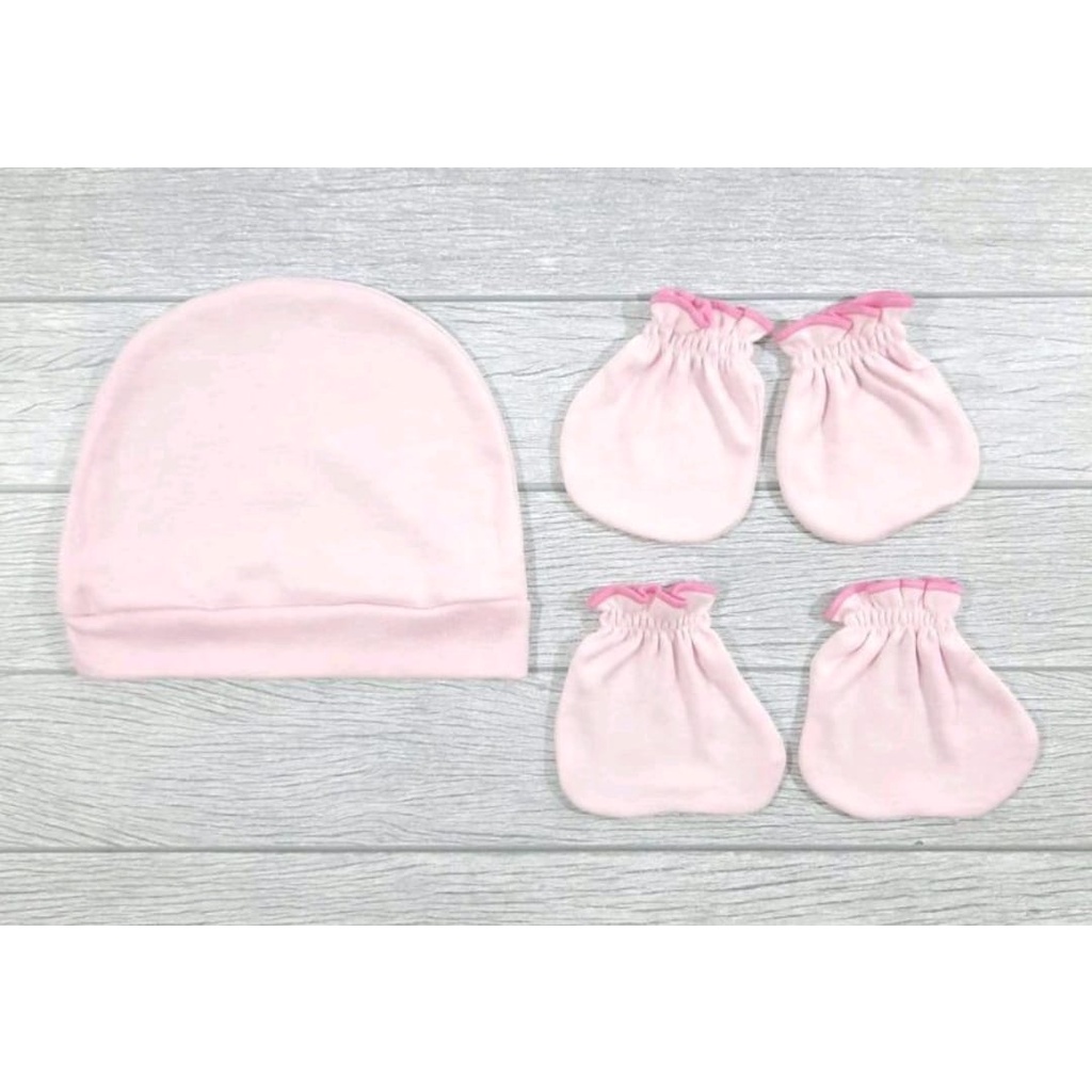 SALE PROMO VINATA SARUNG TANGAN TOPI SET BAYI WARNA POLOS TOPI BAYI MURAH