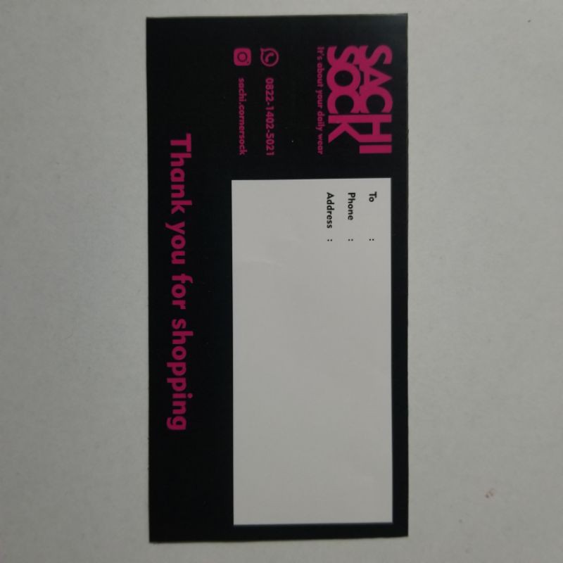 

Label pengiriman online shop 10x6 cm