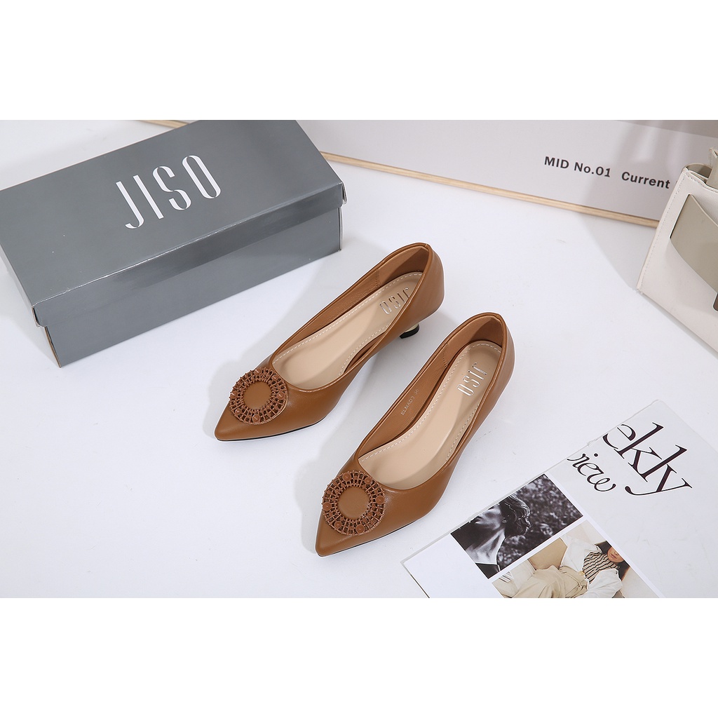 JISO RYONA ELMA-03 Sepatu Heels Kerja Wanita 4cm Import Premium