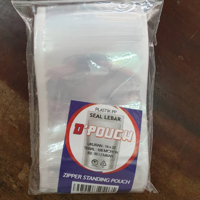 

Kemasan standing pouch pp klip berdiri ukuran 14