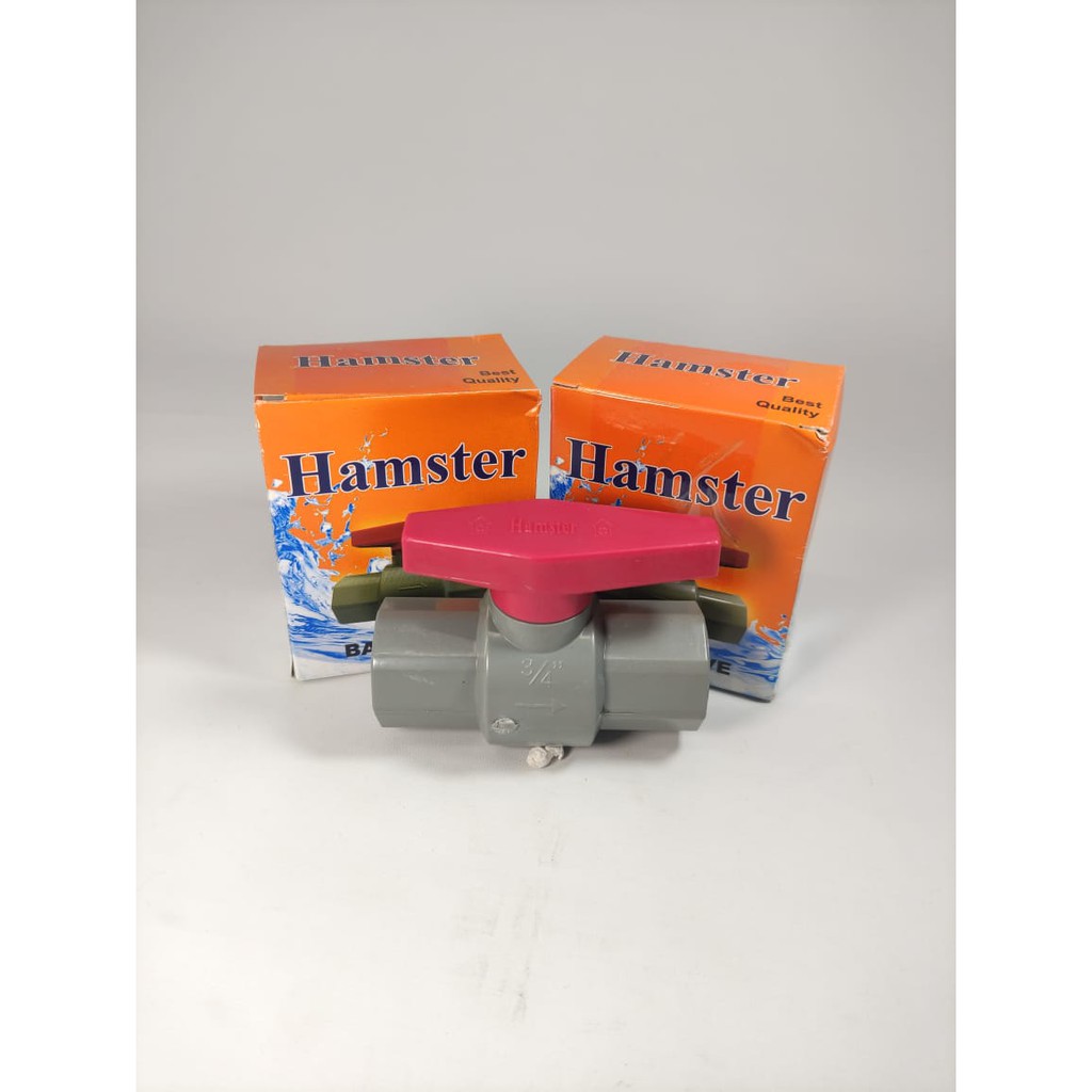 BALL VALVE PVC HAMSTER / PVC SOCK STOPKERAN / PENYETOP ALIRAN AIR / BALL VALVE PVC 1/2 DAN 3/4 INCH / PENYETOP ALIRAN AIR / PENYAMBUNG PERALLON / BALL VALVE STOP KERAN