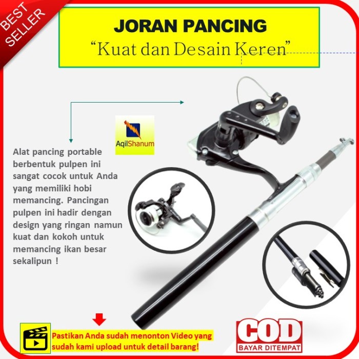 Joran Pulpen Pena Tegek Pancing Laut Mini Portable Rod Set Murah