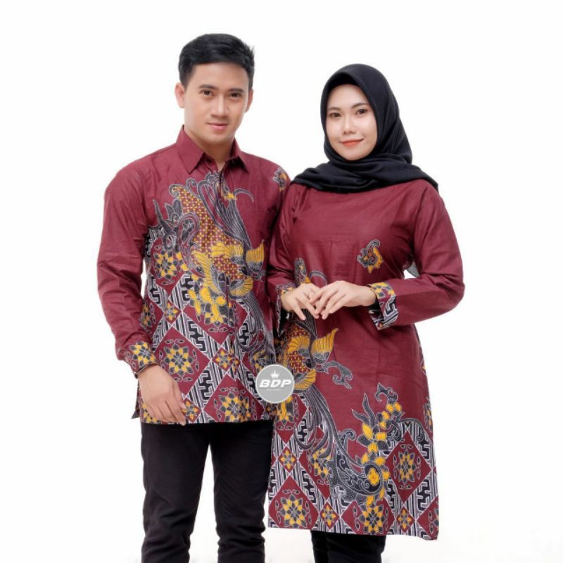 Baju Batik Atasan Sarimbit Pria Wanita Katun Tebal Halus Model Terbaru