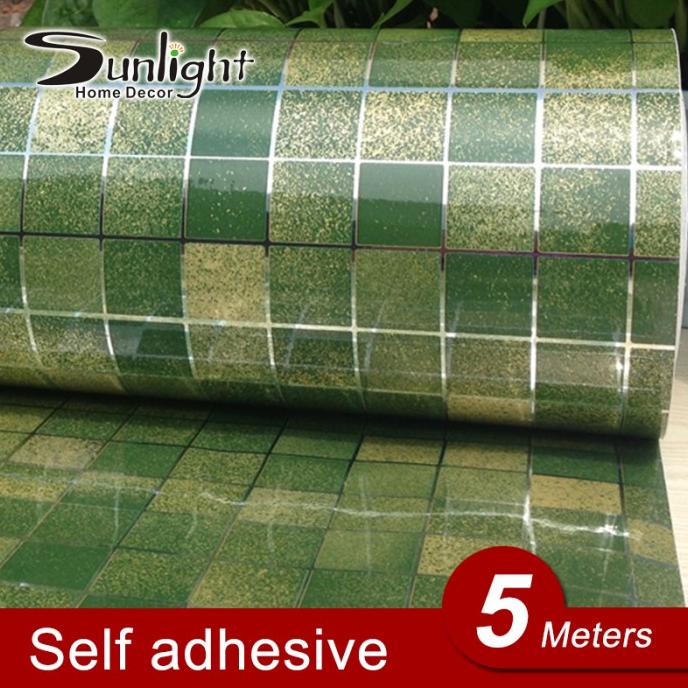 Wallpaper Stiker Dinding Dapur hijau Anti Air Anti Minyak Panas Termurah