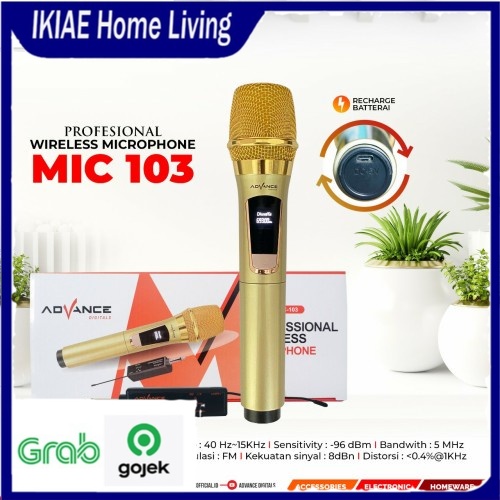 Microphone Advance 103 Profesional Mic Wireless Single Advance 103