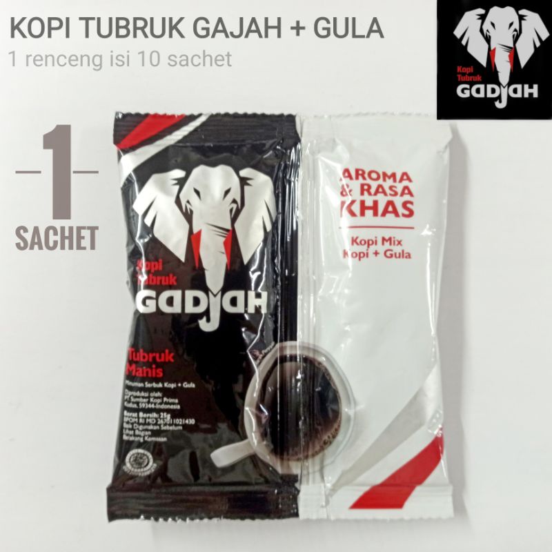 Kopi tubruk Gadjah gula gajah renceng