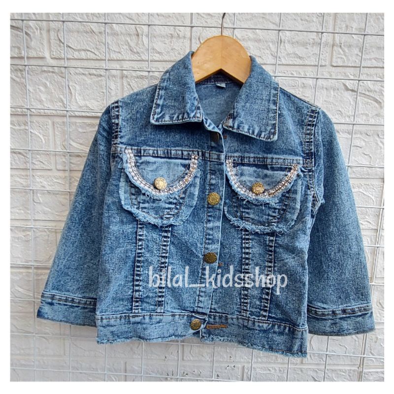 JAKET JEANS ANAK PEREMPUAN/JAKET MANIK ANAK