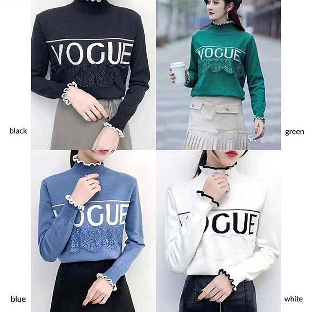 Vogue Turtleneck Knit Sweater