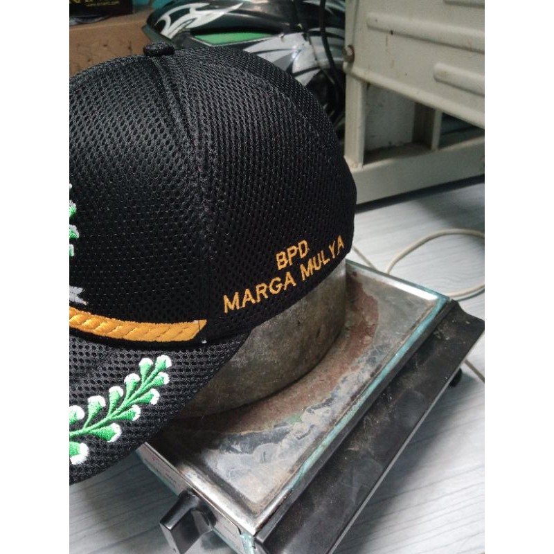 TOPI DOUBELMES JARING MES COSTUM BORDIR DESAIN SUKA2 KAMU