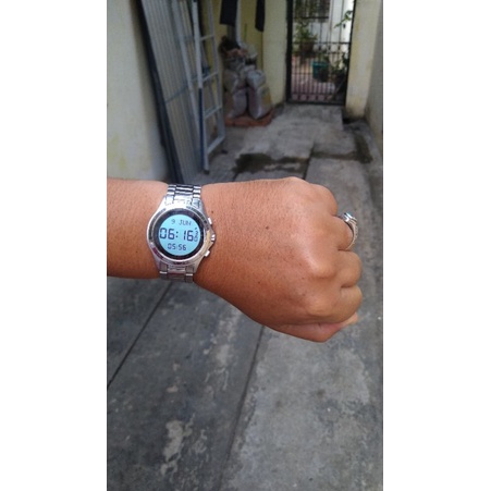 jam tangan al fajr digital alarm sholat dan kompas kiblat second bekas original