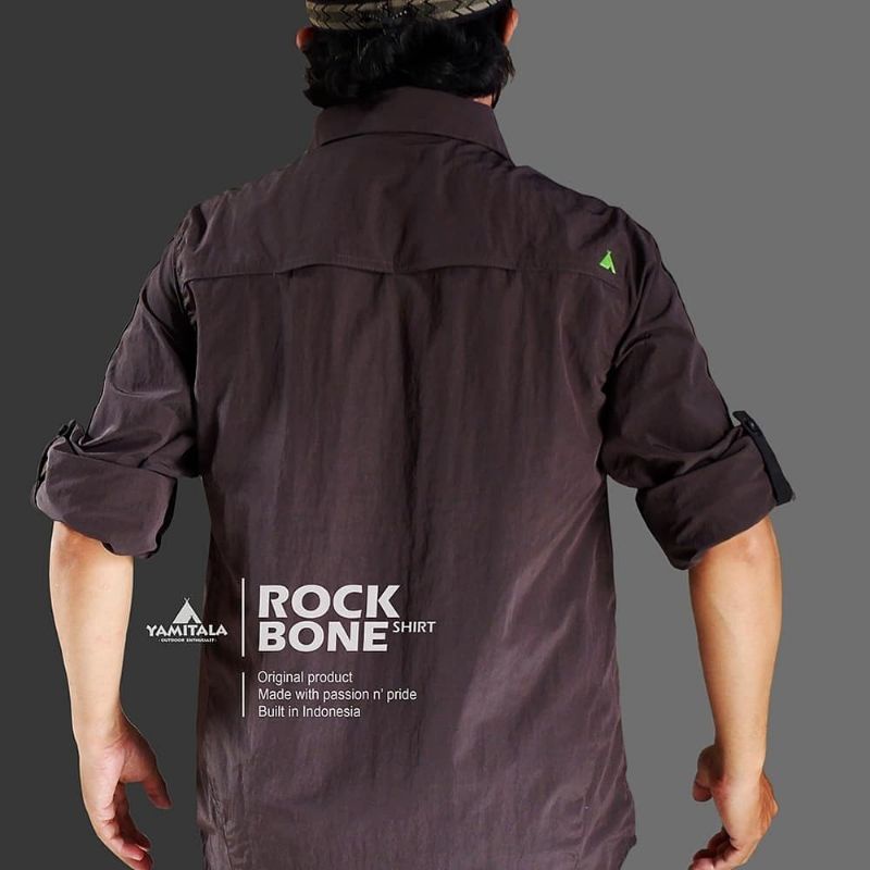 KEMEJA LENGAN PANJANG/PENDEK LIPAT HITAM POLOS YAMITALA ROCK BONE