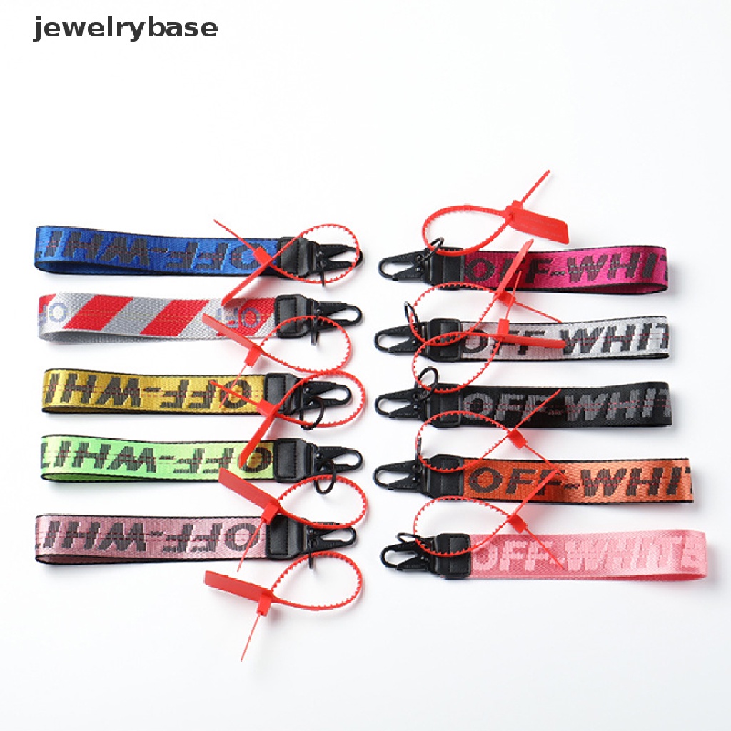 (jewelrybase) Tali Lanyard Gantungan Kunci Model Tulisan Off-White Ukuran 10.5 &quot;