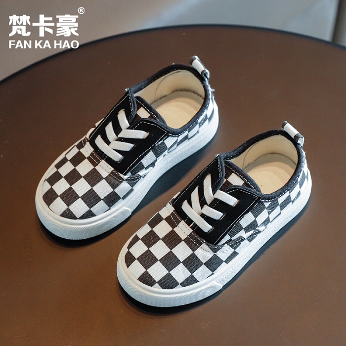 RYX - Chess Plaid Sepatu Slip-On Sneakers Fashion Anak-Anak Casual - Ori Import