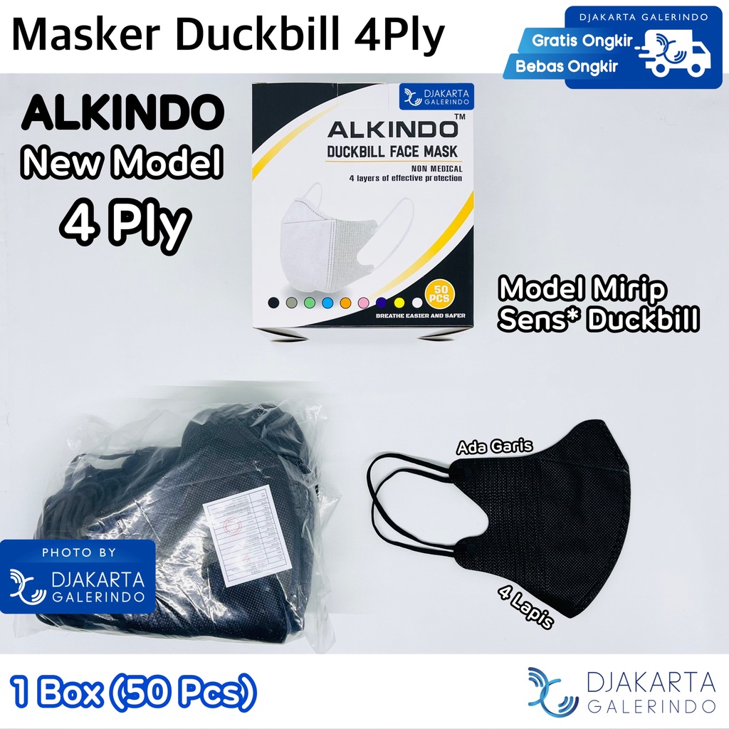 Masker Duckbill 4Ply Alkindo / Duckbill 4 Lapis Original