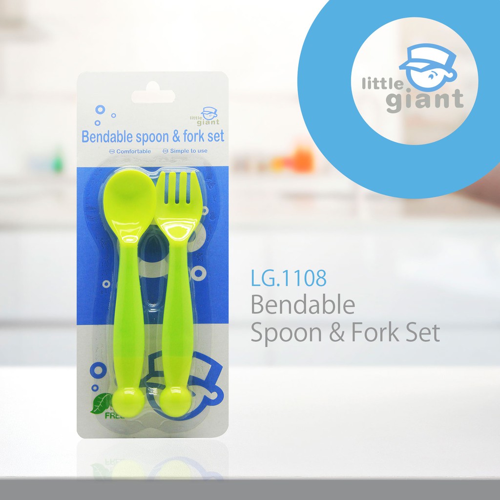 Little Giant Bendable Spoon &amp; Fork Set Sendok &amp; Garpu LG1108
