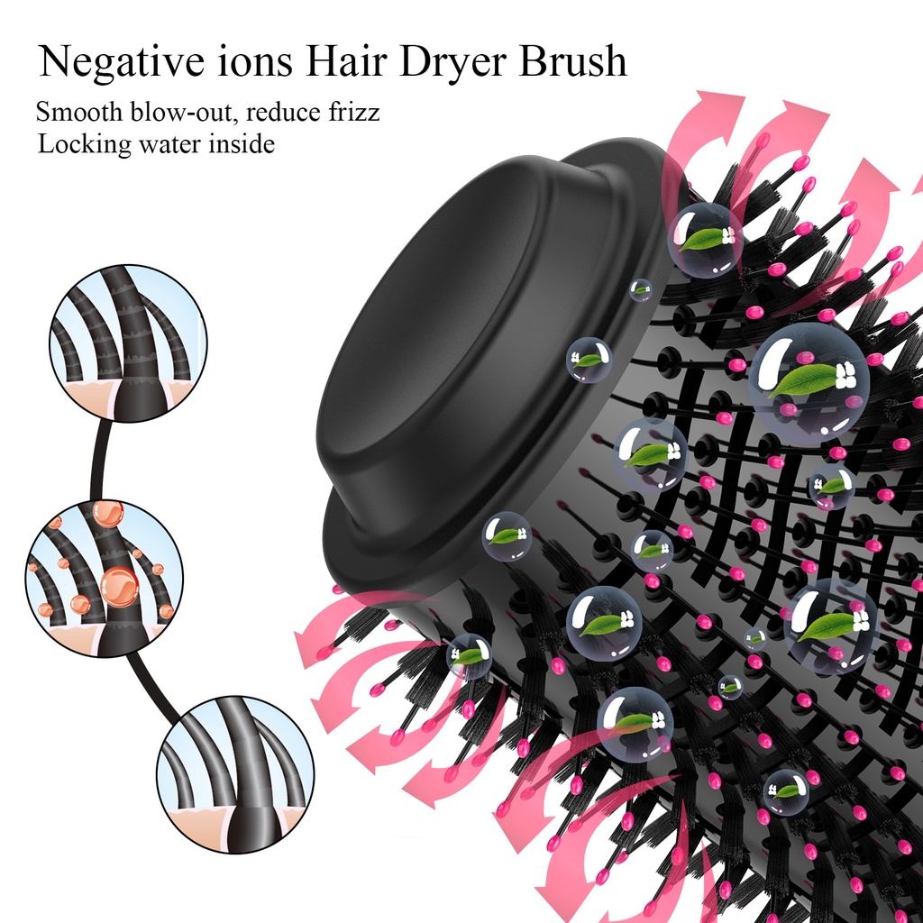 Sisir Elektrik Ion 1000W Meluruskan Rambut Melembutkan Menambah Volume Menebalkan Cepat mengeringkan kering Rambut One-Step Electric Hair Drier Comb Hair Straightener Hair Curler Brush Negative Ion Generator Hair Straightener Hair Curler