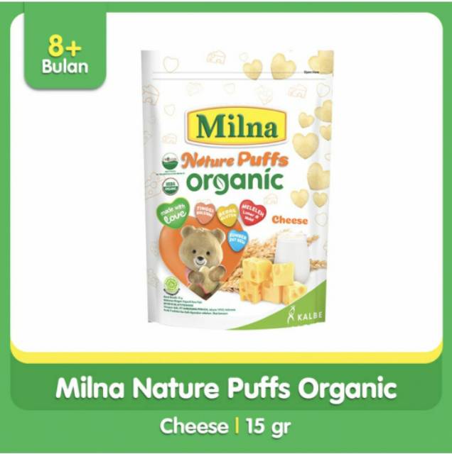 Milna Nature Puff Organic Pouch - 15gr (8+) / Cemilan bayi/ Milna snack