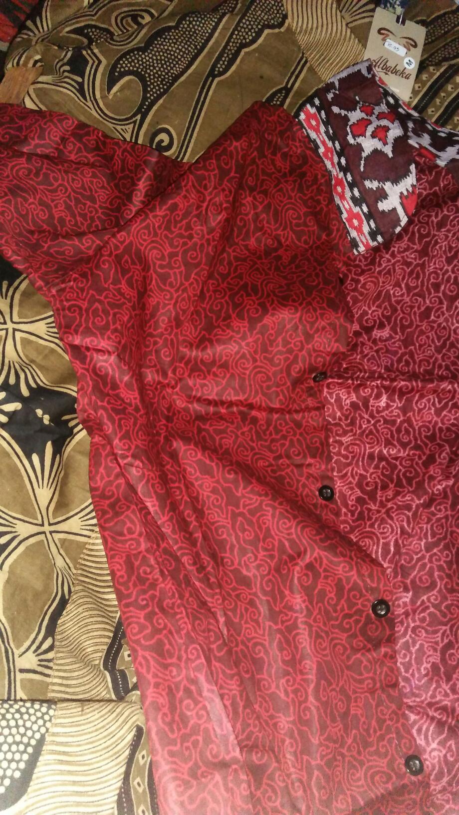 Tey-17 Batik Wanita Asj Sa Hrb026 Kenongo Kemeja Tosca Pendek