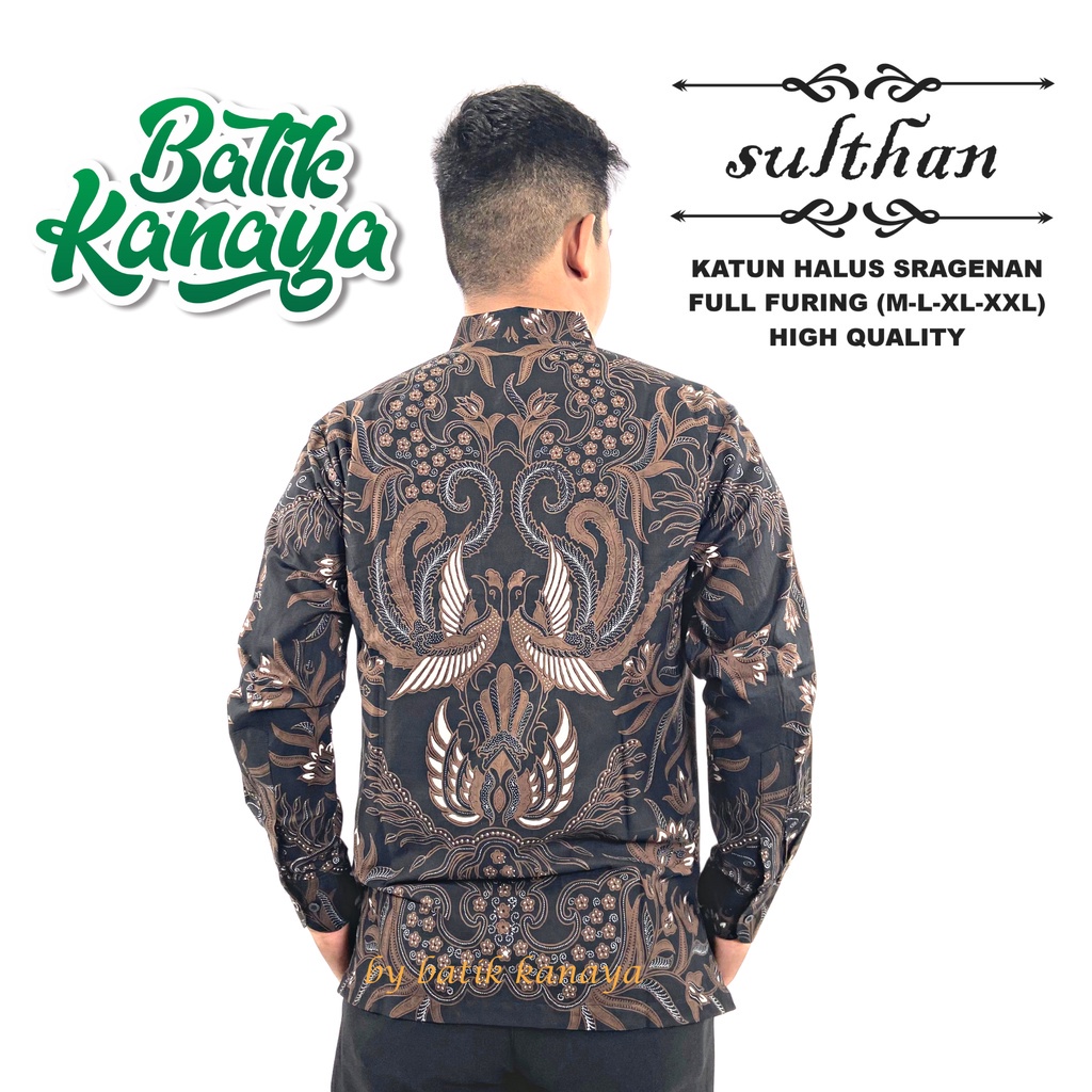 Kanaya - Baju Batik Pria Lengan Panjang Modern Full Furing Bahan Katun Sragenan Motif SULTAN