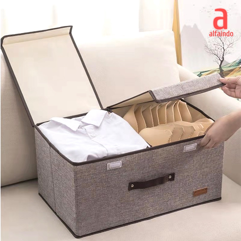 Alfaindo Storage Box Baju Tempat Penyimpanan Pakaian Keranjang Medium atau Large USB002