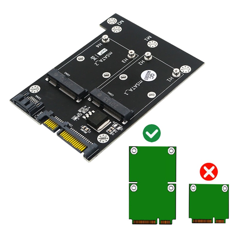 Btsg Portable Msata Ke Dual SATA3 Adapter 2-in-1 6Gbps Kartu NGFF Converter Kecepatan Tinggi